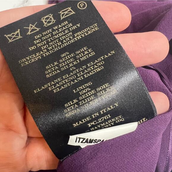 Burberry silk babydoll dress purple Sz 38 - Picture 5 of 8